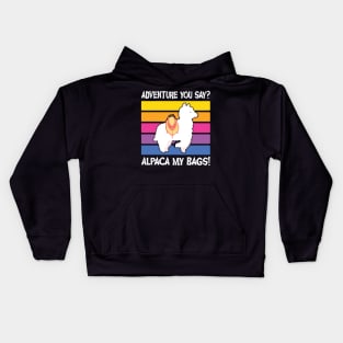 Alpaca vintage adventure Kids Hoodie